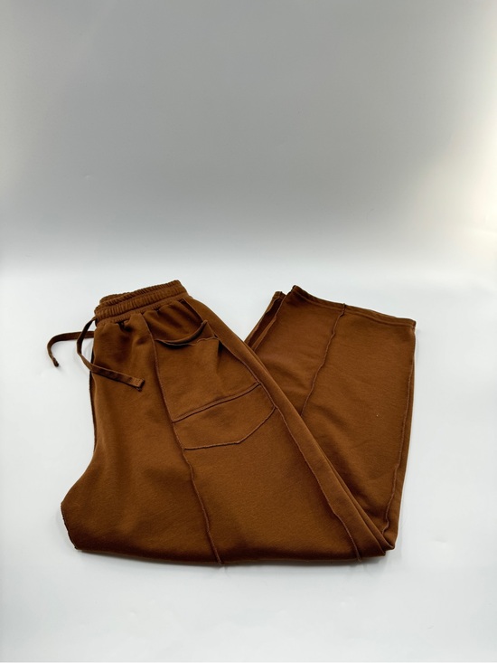 Yanekop Pants - Yanekop Brown Wide Leg Patchwork Sweatpants – Women’s Large